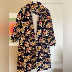 Japanese teddy bear quilted coat fits oversized M